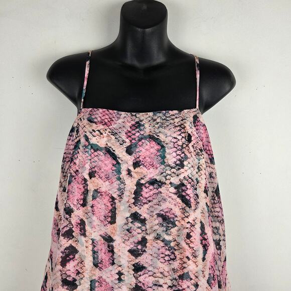 Show Me Your Mumu Christy Mini Dress Large Pink Python Spaghetti Strap‎ Festival - Picture 3 of 8